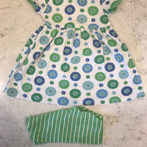 Hanna Anderson Set- Green and blue floral- size 4T - Picture 4 of 4